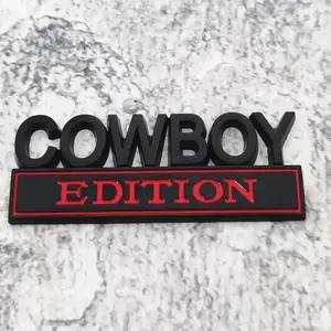 Funny "Cow Boy'' Driving Sticker - Durable Metal Emblem for Car, Truck, Toolbox