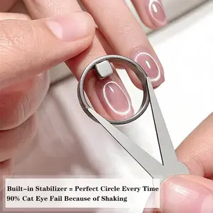 Honey Joy Ring Cat Eye Magnet Toolfor Cat Eye Gel Polish, Create PerfectHalo & Black Hole Cat Eye Nails,Magnetic Nail Art Tool with Stabilizerfor Beginners DIY Salon
