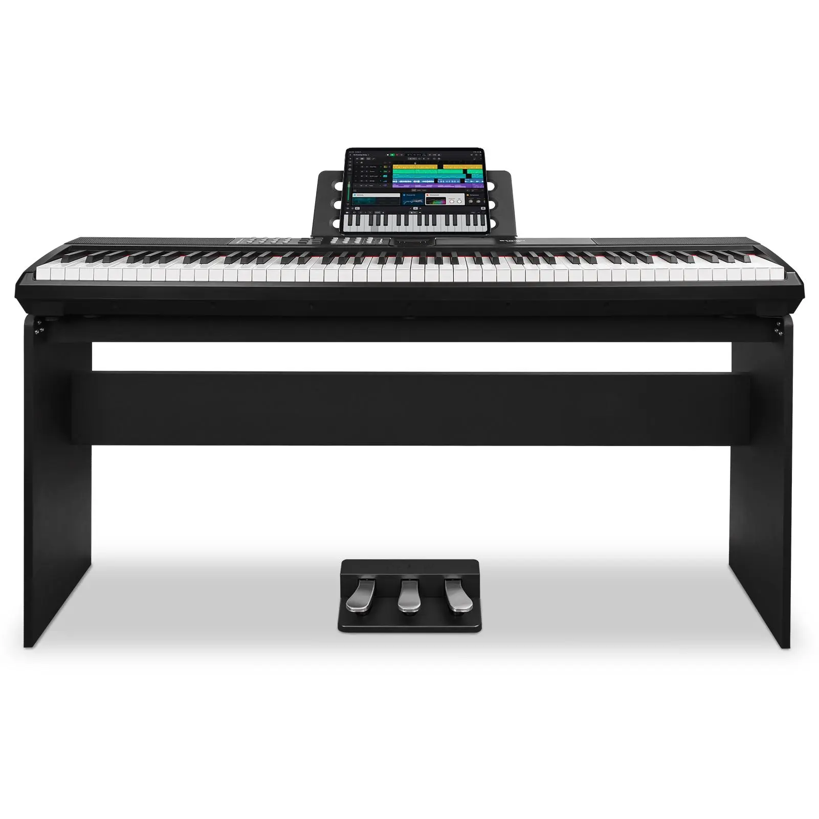 STRICH 88 Keys Weighted Keyboard with Stand & Sustain Pedal, Hammer-Action Digital Piano, 2x15W Built-In Speakers, Full-size Electric Piano Keyboard Supports USB-MIDI/Wireless Connect, SDP-120S outdoorfun
