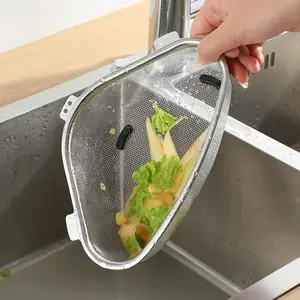 Stainless Steel Sink Filter Basket, Removable Food Waste Drain Strainer with Fine Mesh Storage, Easy to Clean Space Saving Design for Hanging or Standing Use, Dual Use Kitchen Drain Accessory with Efficient Water Flow and Durable Metal Structure for Daily