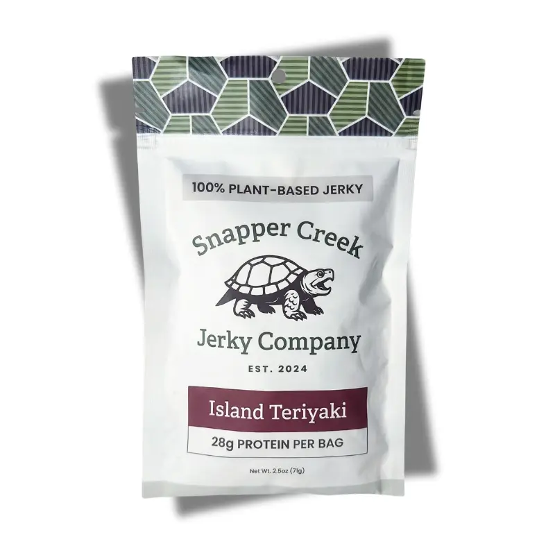 Island Teriyaki Plant Based Jerky; 100% Plant Based; 28 g of protein per bag