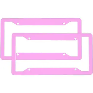 2 Pcs Car License Plate Frames for Women Men - Aluminum Solid Hot Pink Polka Dot Pattern Print License Plate Cover for Car Accessories for Women Men with Fasteners and Screws ﻿ ﻿