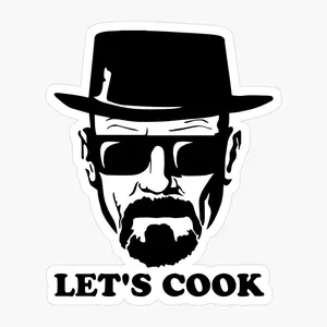 Walter Let's Cook - Breaking Film Bad 3in Sticker– Vinyl Decal for Car, Truck, and Van, and Waterproof Decal
