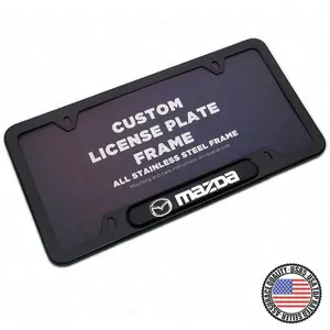 Black / Chrome Front or Rear Stainless Steel License Plate Frame Protect Cover Fit Mazda Decorate Accessories Gifts
