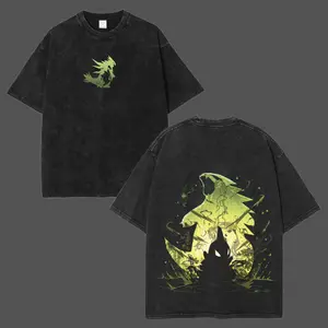 Tyranitar - PKM Vintage Unisex Oversize Anime Manga Acid Washed Heavyweight Cotton T-shirt, Graphic tee, anime lover