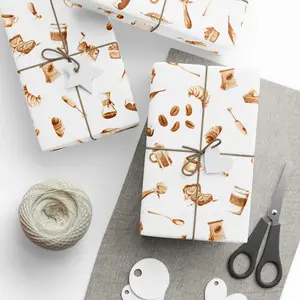 Coffee Themed Wrapping Paper with Matte or Glossy Finish - 90 gsm Fine Art Paper - Perfect for Coffee Lovers and Art Enthusiasts