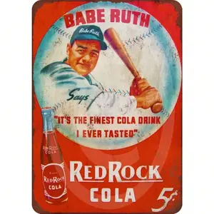 Retro Vintage Aluminum Babe Ruth Soda Cola Metal Sign Ideal Wall Decor For Bar Room Shop Nostalgic Appeal Guaranteed Home Decoration