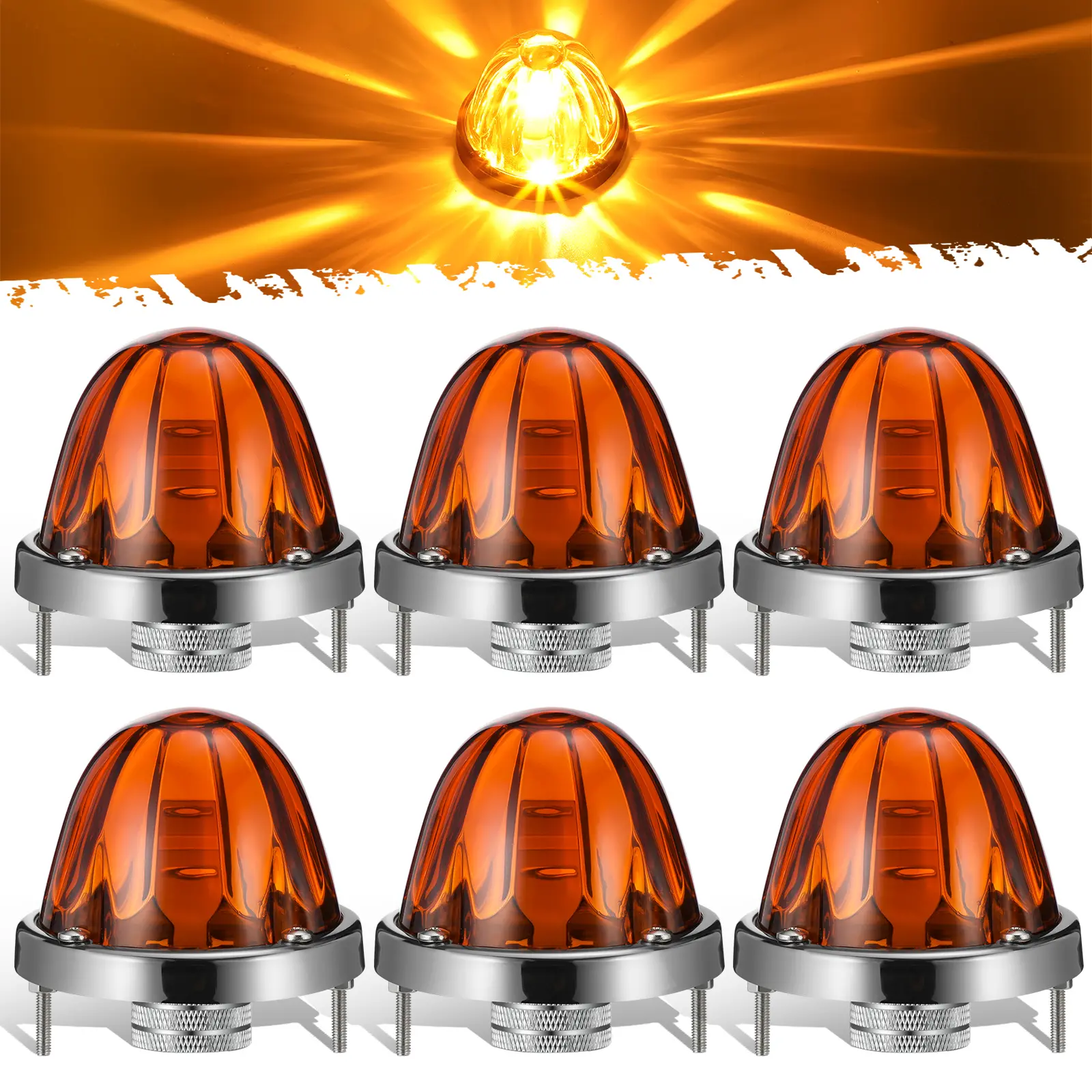 Amber lens-Amber light-6Pieces