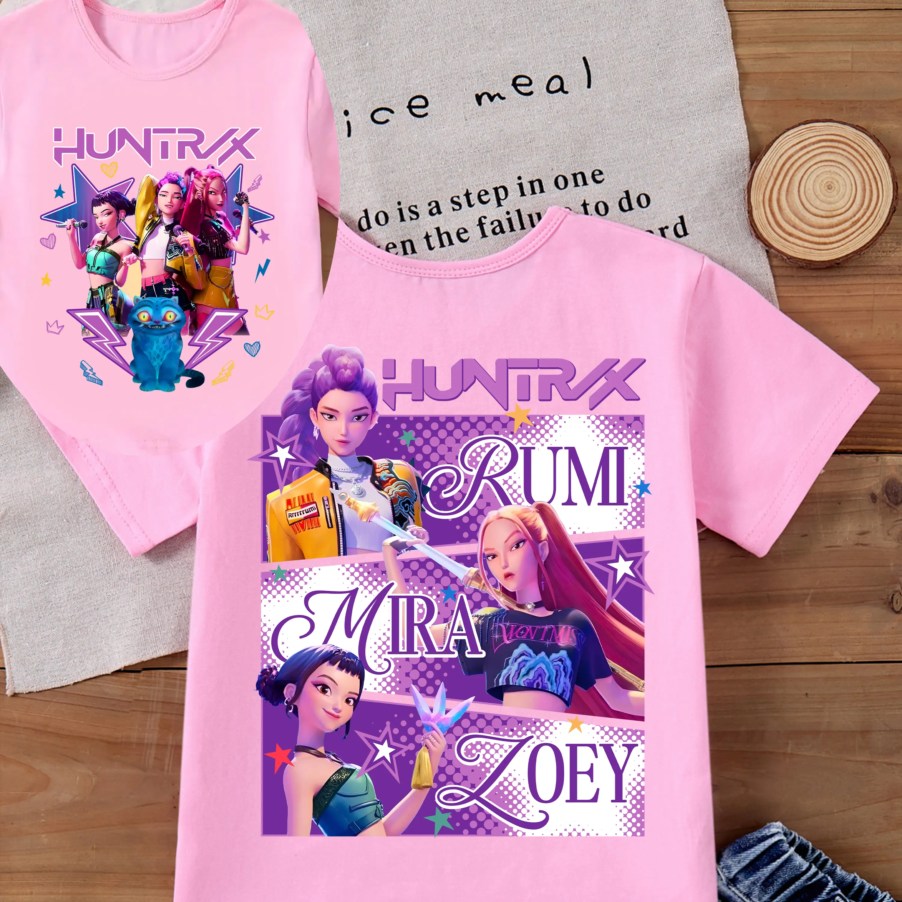 Huntrix Shirt,Demon Hunters Kids Shirt, Huntrix Girls T-Shirt,Mira Rumi Joey Shirt, Kpop Movie Shirt,Demon Hunter Merch, Gift For Kpop Fan