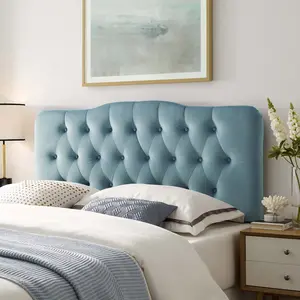 Modway Annabel Full Diamond Tufted Performance Velvet Headboard in Light Blue