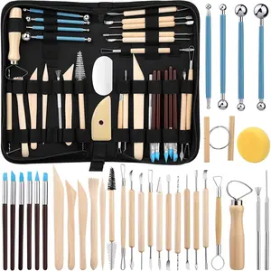 Clay Tools Kit, Pottery Tools, Polymer Clay Tools, Clay Sculpting Tools with Dotting Tools, Modeling Clay for Modeling, Smoothing, Cleaning, Carving, Shaping, and Sculpting