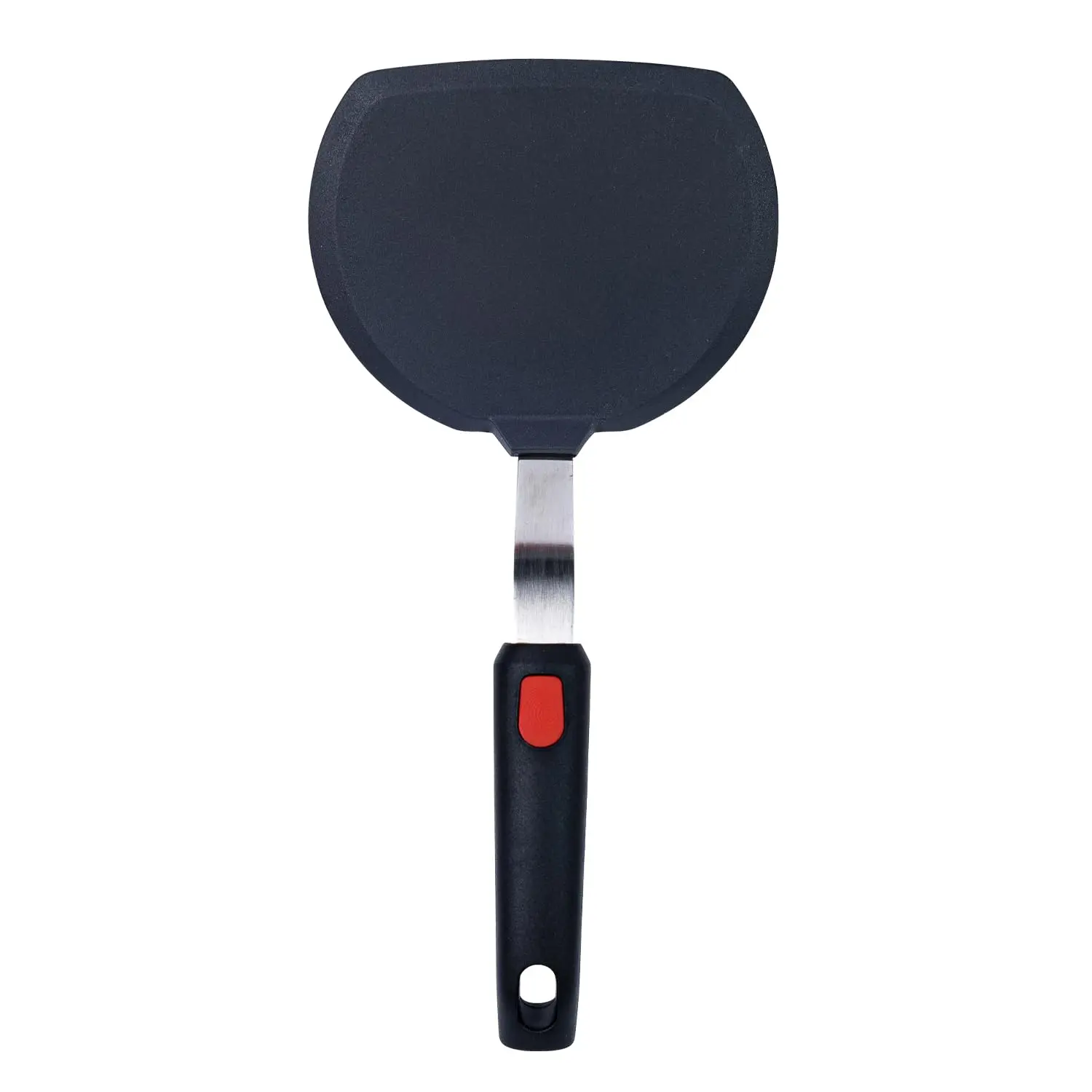 Silicone Pancake Spatula | Wide Beveled Edge Flipper With Stainless Steel Curved Handle Heat Resistant Non-stick Cooking