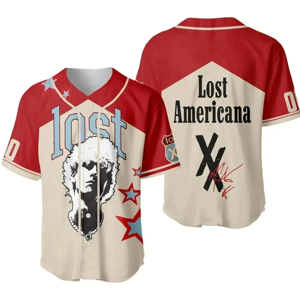 Vintage Lost Americana Baseball Jersey – Retro Americana Graphic Baseball Shirt, Classic USA Inspired Jersey for Men & Women, Casual Everyday Wear