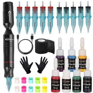 16 Vivid Pro Tattoo Ink Collection (15ml Per Color) – Perfect for Crisp Tattoo Outlines & Nuanced Shading Eyeliner Lipliner Makeup Smooth