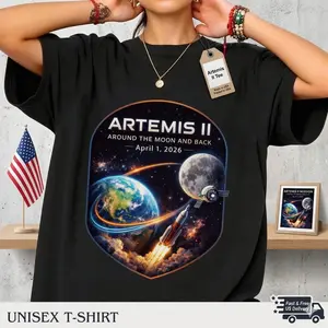 Oversized NASA Artemis II Mission Patch Worm Logo T-Shirt Streetwear Holiday Wear y2k cotton fashion Streetwear Lover Gift Top Trending