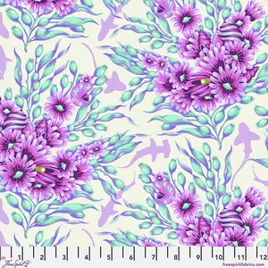 Fabric FreeSpirit Tula Pink Ultraviolet Shadow Sharks Floral Reef by the Quarter Yard PWTP267.ULTRAVIOLET