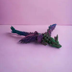 Crystal Wing Dragon Figurine 3d Printed