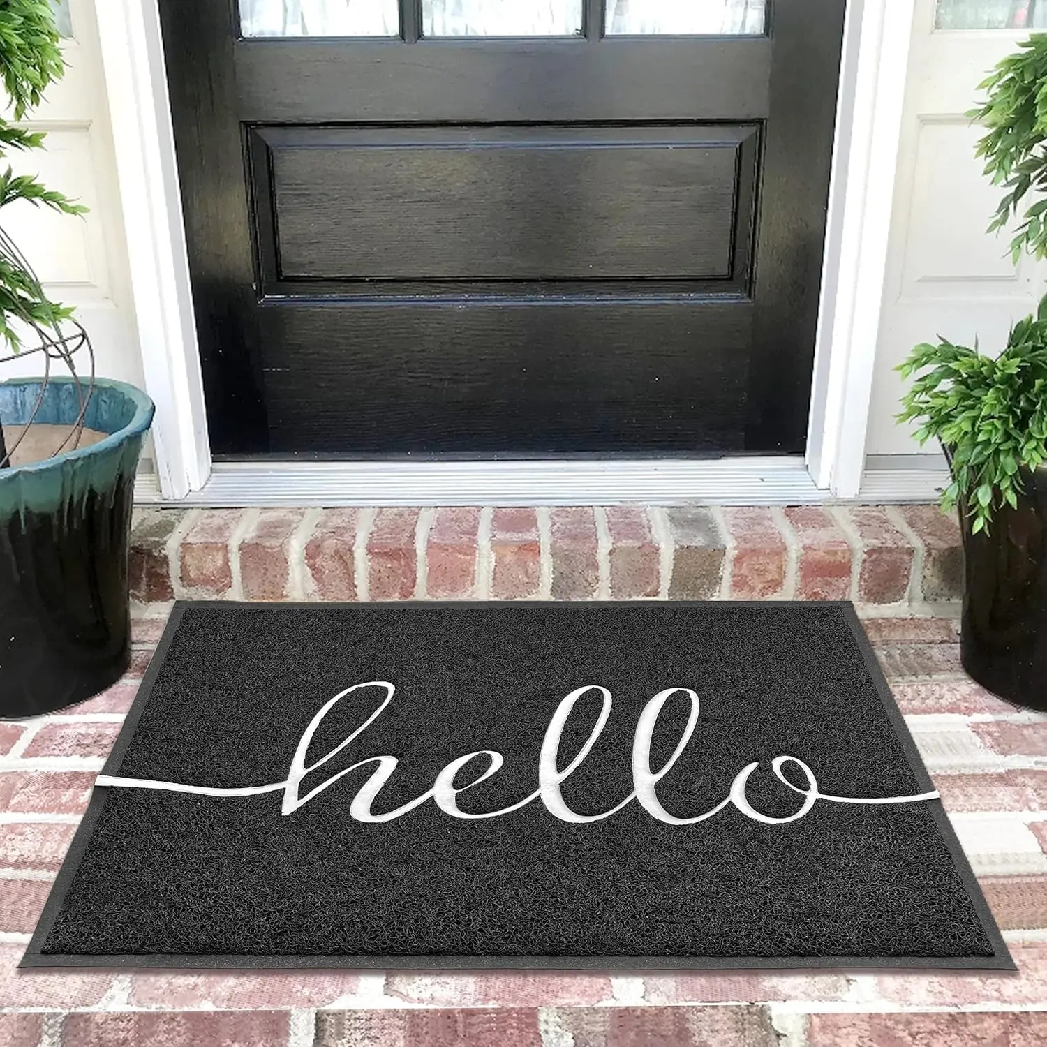Letter Pattern Welcome Door Mat, 1pc Non-slip Front Door Entrance Mat, Indoor Outdoor Welcome Floor Mat for Home Entryway, Polyester Household Decorative Rug, Letter Print Rug, Home Decor Rugs, Non Slip Doormat, Polyester Fiber Doormat
