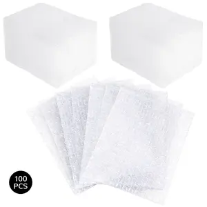 100 pcs Clear Bubble Out Bags Double-Side Premium Small Bubble Out Pouch Self Seal Bubble Pouches Double-Wall Bubble Cushioning Pouch for Moving, Shipping, and Storage