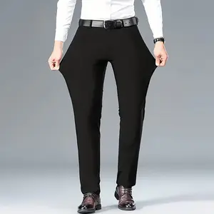 Men's Stretch Dress Pants No Iron Golf Pants Expandable Waist Flat Front Business Casual Pants Formal Black,Mens Flex Stretch Slim Fit Dress Pants,formal pant,business suit pant,golf pant,mens workout pants
