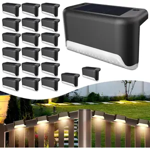 Solar Deck Lights Outdoor, 20 count Solar Step Lights,  LED Solar Lights for Outdoor Stairs, Step, Fence, Yard, Patio, Railing, Garden and Pathway