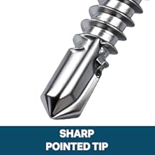 145 PCS Self Tapping Screws for Metal – 410 Stainless Steel Self Drilling Screws Kit, Multiple Sizes (#10 with Washers), Hex Head, Rust-Resistant for Wood, Plastic, Roofing, DIY Projects