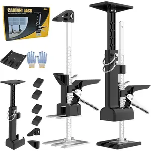 2 count Cabinet Jacks for Installing Cabinets, Labor Saving Arm Jack with 330 LBS,0 to 23.4 inches, Hand Lifting Jack Tool, Adjustable 3rd Hand Support System, Cabinet Installation Tools