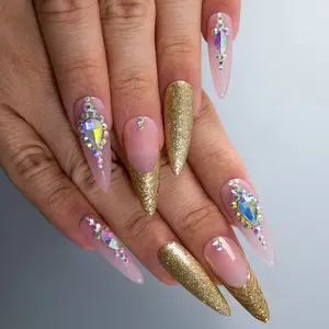 Lovful | NEW DROP Collection Handmade Acrylic Press On Nails | 10PCS Reusable | Salon Quality 3D Flower Rhinestones #DealsForYouDays