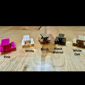 Miniature Picnic Table for Doll Houses, Train Sets & Dioramas - Versatile Size Options 1:12, 1:16, 1:24 Scale, Customizable Scenes