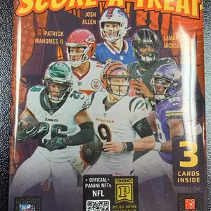 Panini Score-A-Treat Pack 2023 Donruss Value Pack with 3 Cards Inside Featuring Josh Allen Patrick Mahomes II & Saquon Barkley