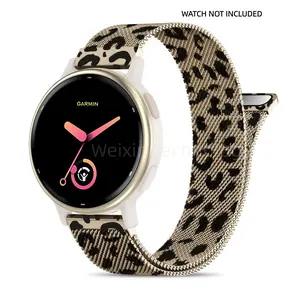 20mm metal magnetic compatible Garmin Vivoactive 5 strap/Vivoactive 6/3/3 music, quick release stainless steel mesh strap, suitable for Venu Sq 2 and Forerunner 55/165/245/645/570-42mm Milanese wristband