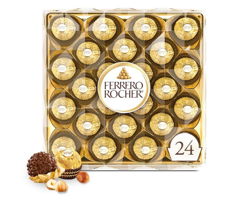 Ferrero Rocher, Premium Milk Chocolate Hazelnut, Individually Wrapped Chocolate Gift Box, 24 Count, 10.6 oz