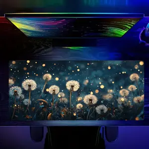 [Dandelion Night Sky Mouse Pad] Vibrant Dandelion Night Sky Mouse Pad - Large Non-Slip Rubber Desk Mat, Gaming Desk Accessory, Computer Accessories, Perfect for Office, Gaming, and Laptop Use - Ideal Christmas or Birthday Gift