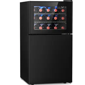 Antarctic Star 2.6 Cu. Ft. Mini Fridge with Freezer, Compact Refrigerator with Temperature Control, Reversible Door, LED Light, Energy Efficient for Home/Office/Bar/Bedroom