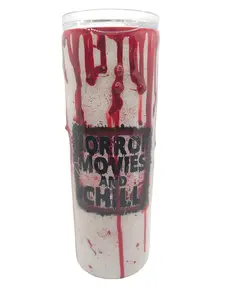 Horror movies and chill? - 20oz Epoxy Tumbler - *Ready to Ship* Bottle Cup Drinkware Handmade