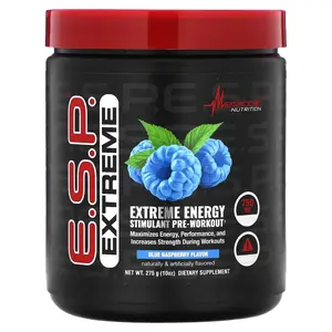 Metabolic Nutrition E.S.P. Extreme Energy Stimulant Pre-Workout, Blue Raspberry, 10 oz (275 g)
