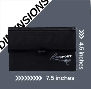 RooSportPlus Black - Waterproof Cellphone Holder with Concealed Zipper Pocket & Easy Access Pocket for Small Items - 7.5 x 4.5 Inches