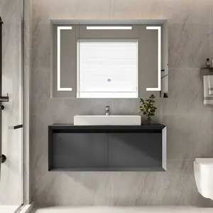 Sikaic  3 Doors Wall Mounted Vanity Medicine Cabinet Mirror with Storage Shelves and 2 Outlets White Bathroom Minimal Modern