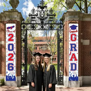 2026 Graduation Porch Decorative Banner, Blue Congratulations Design, Graduation Decoration, Grad Party Decorations, Home Decor & Party Supplies, Model Dl-367, Single Unit, Perfect for Celebrations