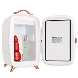 Vevor Mini Fridge for Bedroom, Luxury Skincare Fridges with Mirror and LED Light, AC/DC Cosmetic Fridge for Office Dorm Car, Small Makeup Refrigerator for Beauty Face Mask Beverage Chill