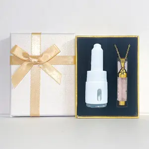 Handmade Rose Quartz Boho Pendant Necklace | Crystal Perfume Bottle | Self-Love Amulet Everyday Wear Love Crystal #EverydayWearCrystal #BohoCrystalJewelry