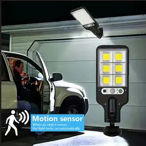 Solar Powered Outdoor Lights, 4 Counts LED Solar Street Light with Motion Sensor & Remote Control, 3 Modes Waterproof Security Wall Lamp, Dusk to Dawn Flood Light for Garden, Yard, Garage, Porch, IP65 Waterproof, Perfect for Home Decor & Holiday Gifts
