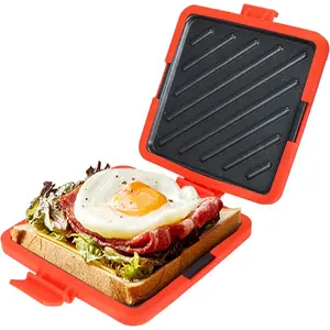 Microwave Toastie Sandwich Maker,Microwave Toastie Maker, Versatile Small Toaster, Easy to Clean and Store, Perfect for Cooking Breakfast, Grilled Cheese, Snacks (Red)