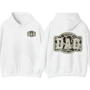 Camo Dad Hoodie, Army-Inspired Hunting Pullover, Outdoor Streetwear for Men, Cool Camo Hoodie Gift for Dads & Veterans