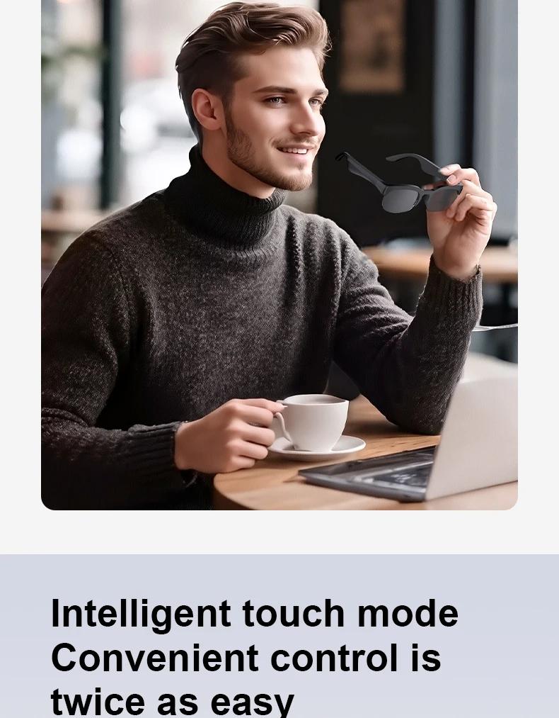 Smart Glasses AI Translation Bluetooth Sunglasses Hands-Free Music & Calls UV Protection Outdoor Sports Headphones for Men Women