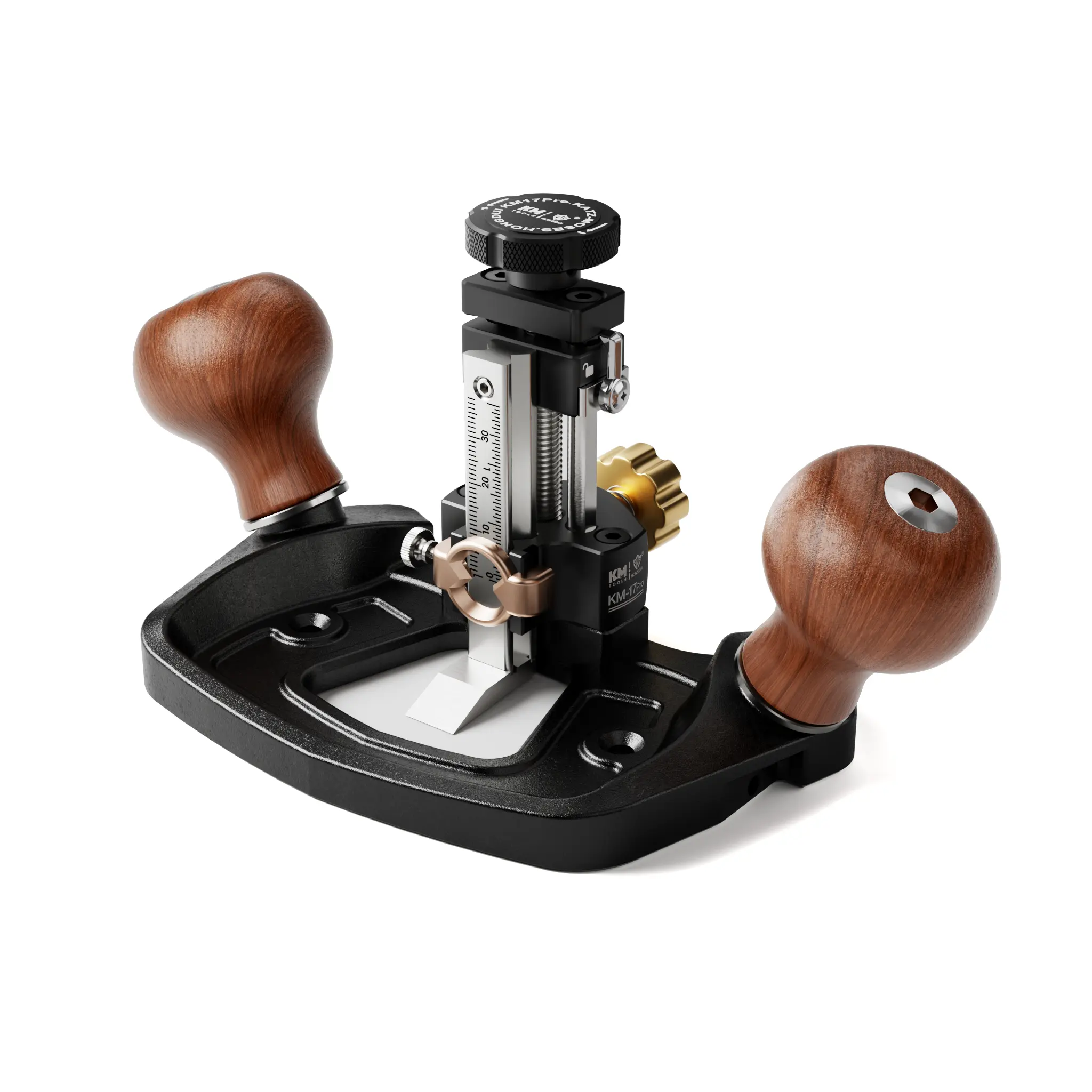 HONGDUI KM-17 PRO Woodworking Hand Router Plane for Joinery, Serious Woodworkers - Closed/Open Throat, Adjustable Removable Fence, Depth Gauge, Advanced Blade Lift Mechanism, Cam Lock Depth Stop, Dual-Blade Design, Superior Visibility, Tougher Jobs