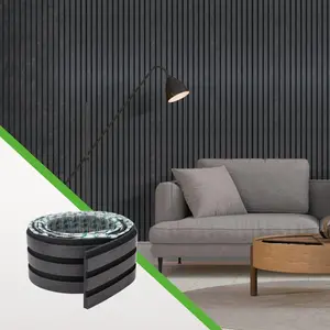 MRP Urban Series Slat Wall Panel | Peel and Stick Fluted Paneling for Modern Accent Walls | Waterproof EVA Foam for Interior Decor (Black, 3.93 in x 8 FT)