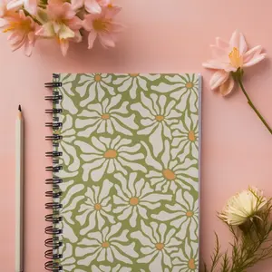 Retro Flower Power Spiral Notebook Ruled Lined book journal therapy conquest journals gratitude tiktok shop writing books custom