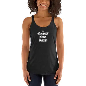 Gainz for Dayz Women's Racerback Tank Top - Fits Womenswear - Black Fabric - Comfortable Fit - Available in Various Colors