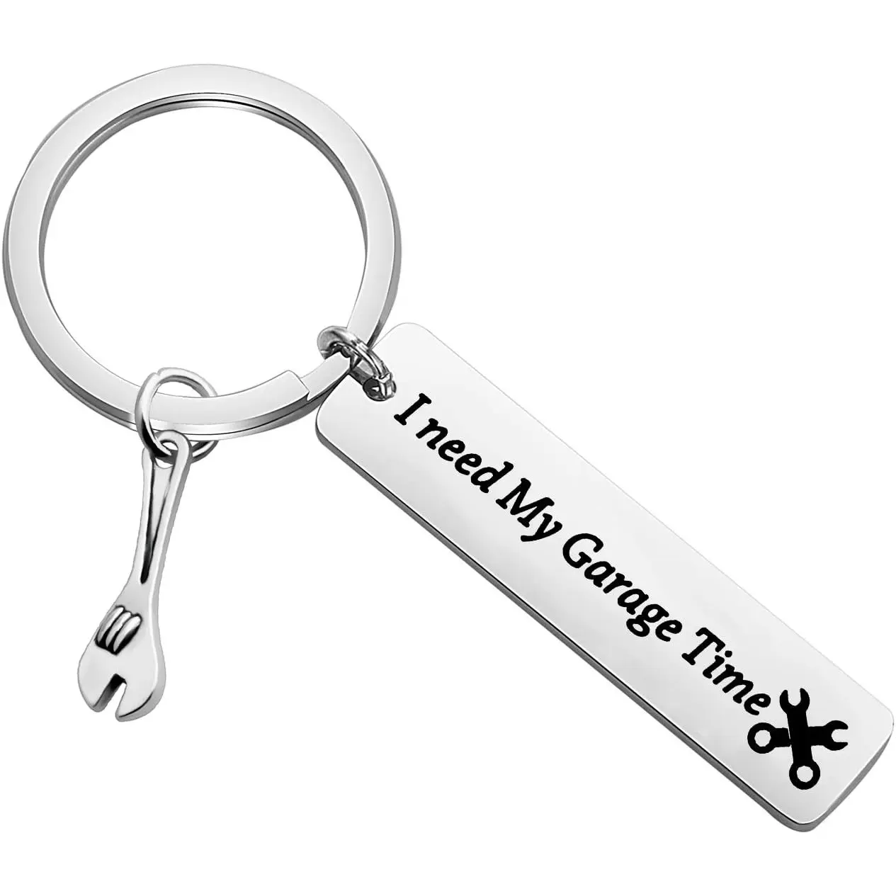 Funny Mechanic Gift Car Mechanician Keychain I Need My Garage Time Jewelry Car Repair Keychain for Car Enthusiast